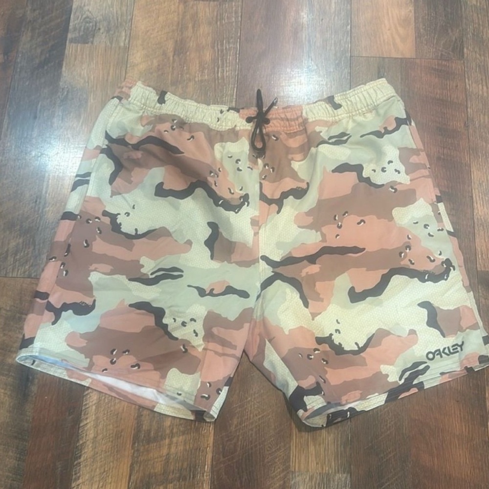 Oakley Brown and Tan Board Shorts for Swim